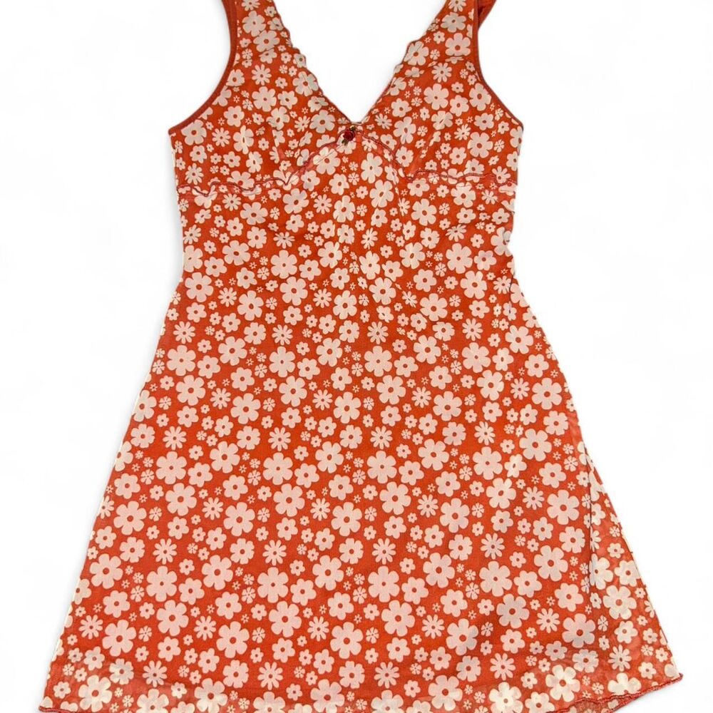 Forever-21 Women's Orange and Red Dress - L
